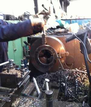 Boring out flange to specification Boring out flange to specification